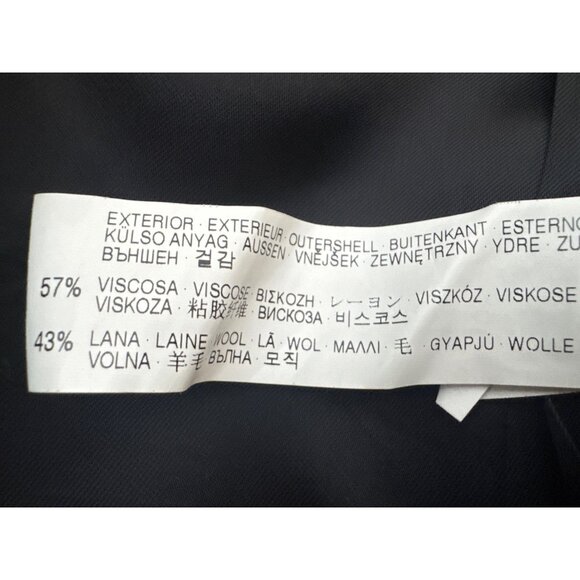 ZARA Small Jet Black Tuxedo Style Blazer Wool Blend Tailored Jacket One Button - Picture 14 of 15